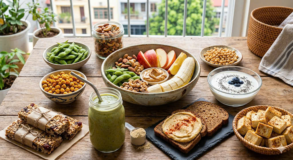 10 món ăn nhẹ thuần chay giàu protein- Ảnh 1. 10 món ăn nhẹ thuần chay giàu protein- Ảnh 1.