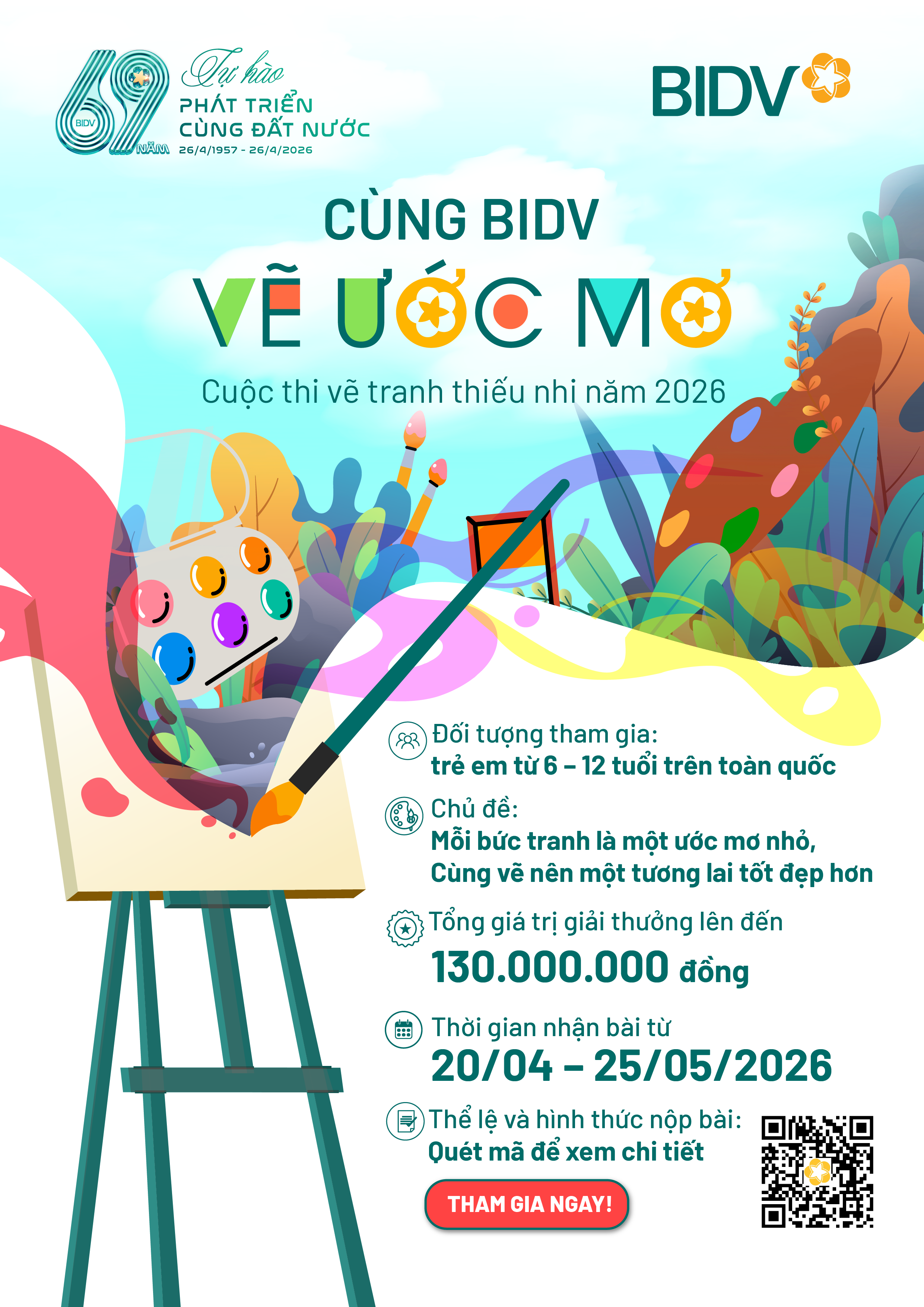 Cuộc thi tranh thiếu nhi 'Cùng BIDV vẽ ước mơ'- Ảnh 1. Cuộc thi tranh thiếu nhi 'Cùng BIDV vẽ ước mơ'- Ảnh 1.