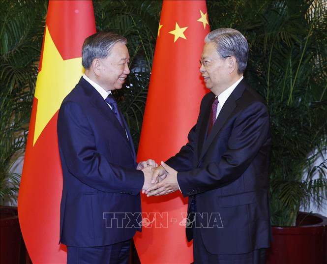 Tổng Bí thư, Chủ tịch nước Tô Lâm hội kiến Ủy viên trưởng Nhân đại toàn quốc Trung Quốc - Ảnh 1. Tổng Bí thư, Chủ tịch nước Tô Lâm hội kiến Ủy viên trưởng Nhân đại toàn quốc Trung Quốc - Ảnh 1.