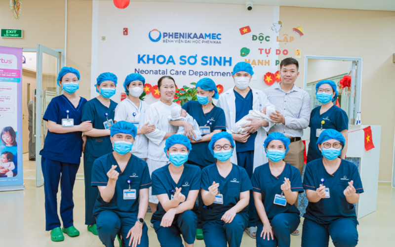 Cặp song sinh chỉ nặng 800g và 1000g và hành trình hồi sinh kỳ diệu tại PhenikaaMec